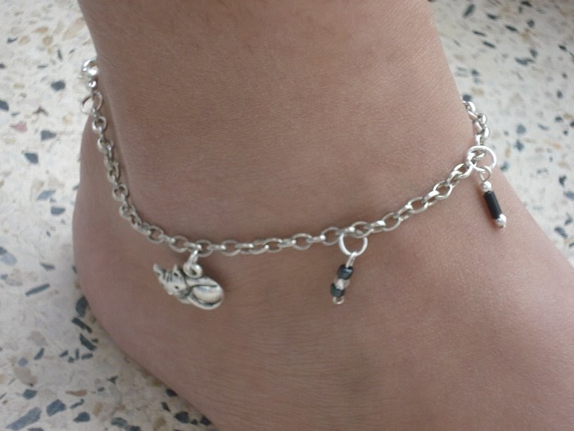 Artesanato Bichanos do Porto 1600 Pulseira para tornozelo